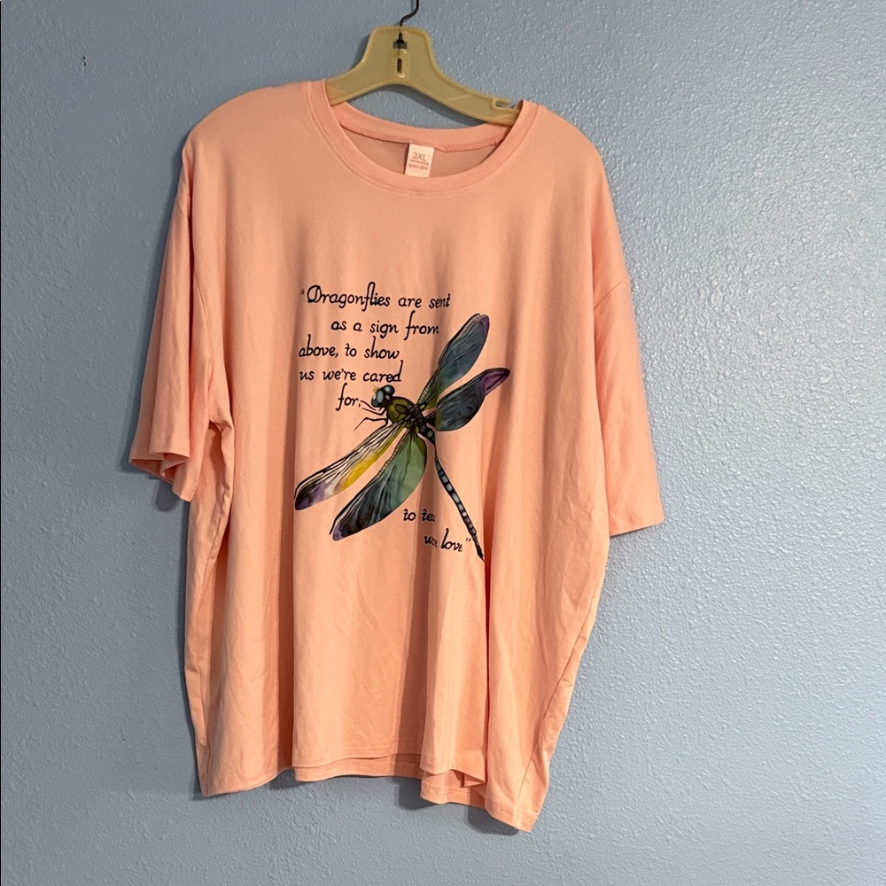 Peach Dragonfly Graphic T-Shirt